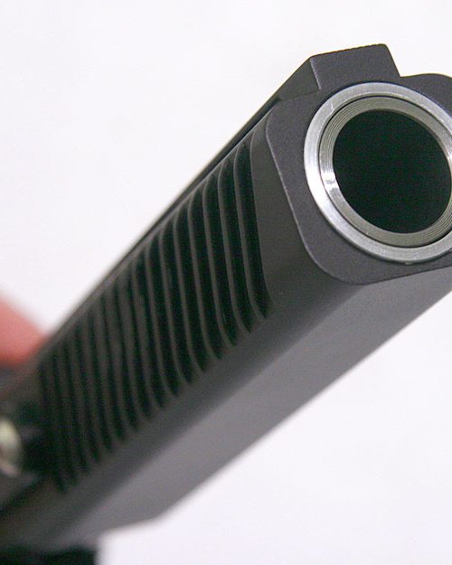 Circle Gun close up pump handle