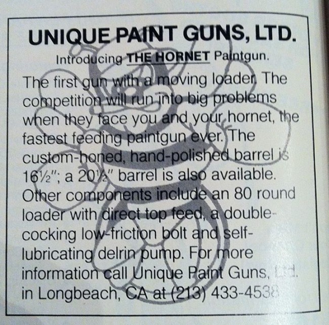 Unique Paintguns Hornet ad