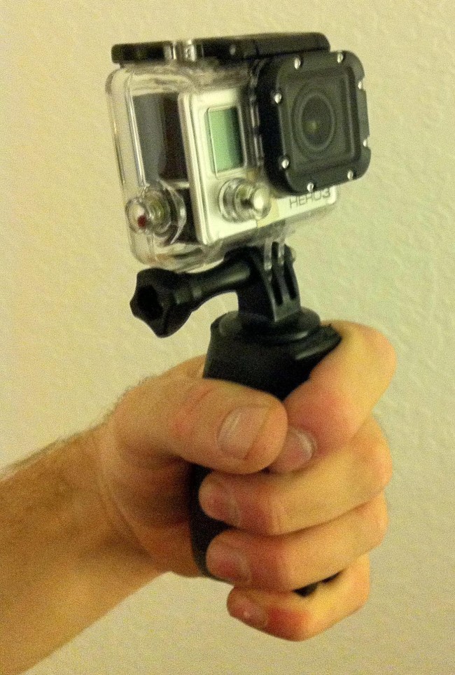 Completed M-16 grip mount for gopro.