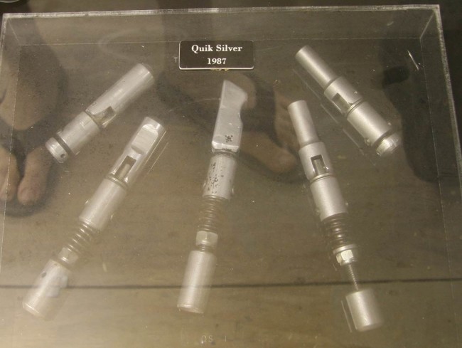 Palmer's quiksilver display which was at the EMR paintball museum. Photo c.2009.