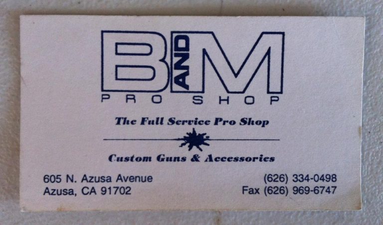 B and M Pro Shop Business Card