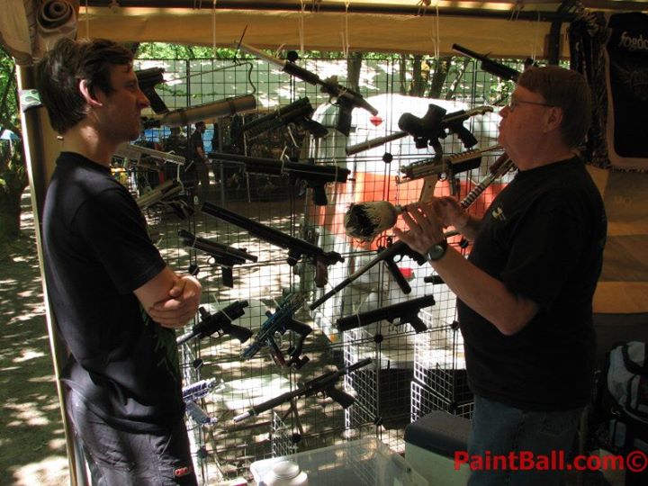 Mike Casady and Dan discussing paintball history