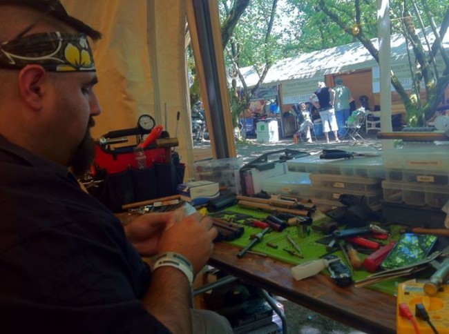 Tim working on a typhoon