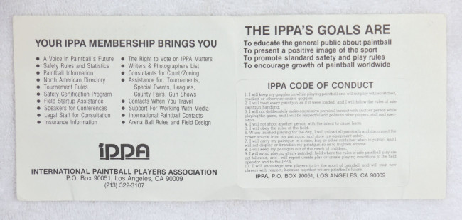 Back of IPPA card
