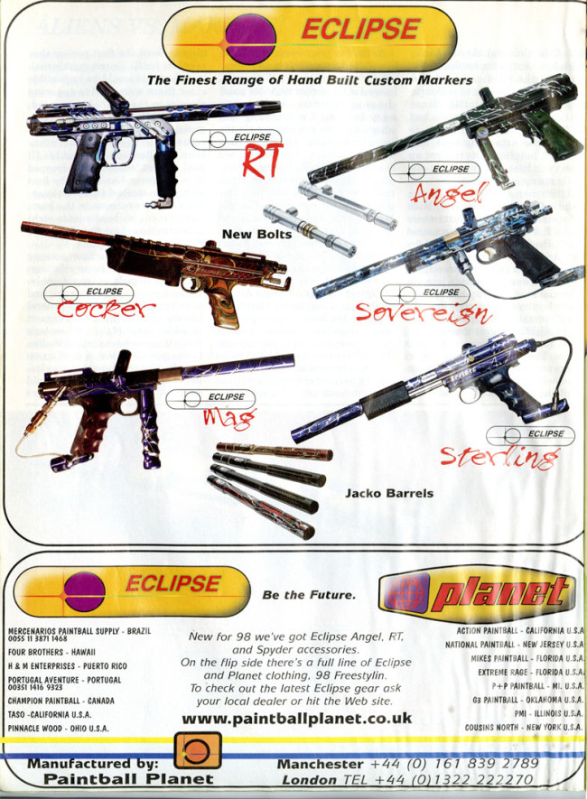 Eclipse Paintball Guns scanned from September 1998 PGI.