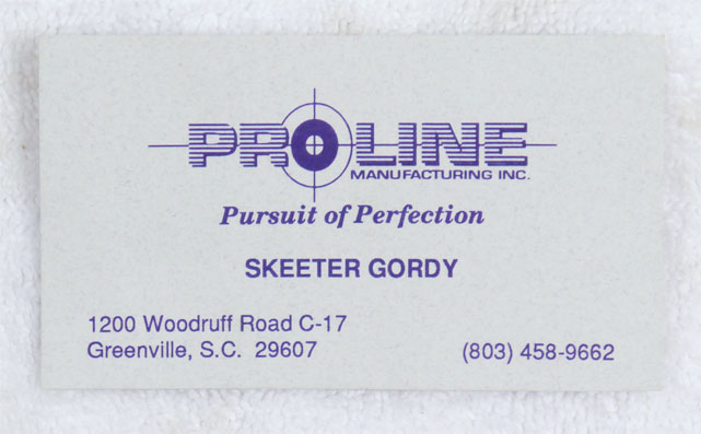Skeeter Gordy's business card