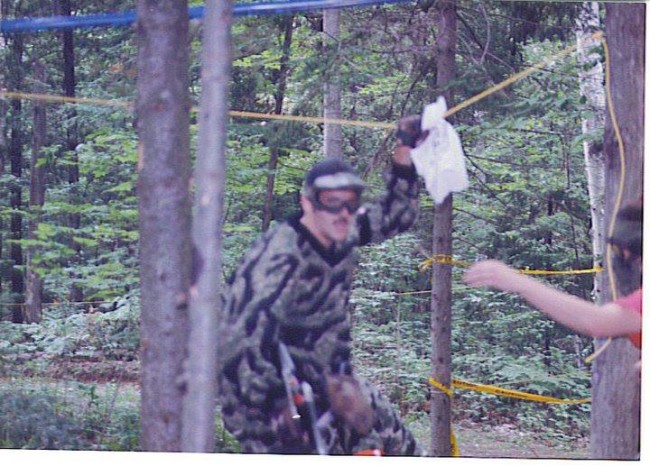 Jason Ott pulling the flag