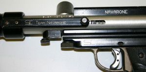 PW Paintball's round frame Navarone Bushmaster left side