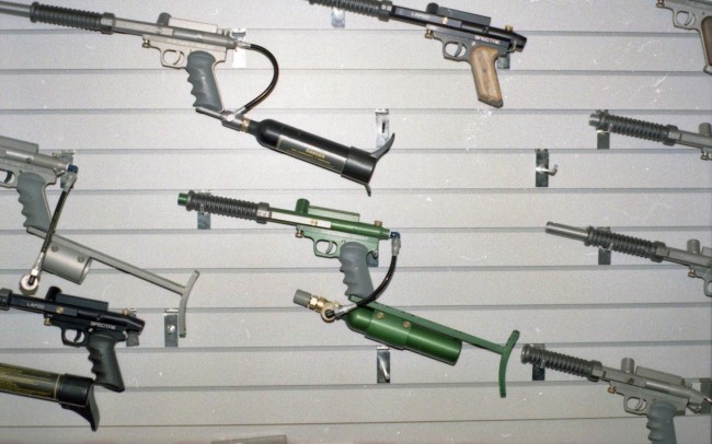Gun wall at Paintball Connection