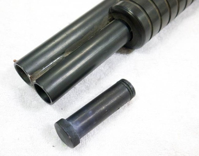 Feed plug removed from Master Blaster barrel