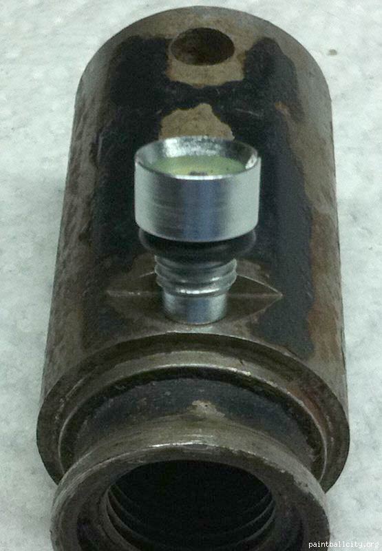 Bottom view of nelspot valve with adapted piercer