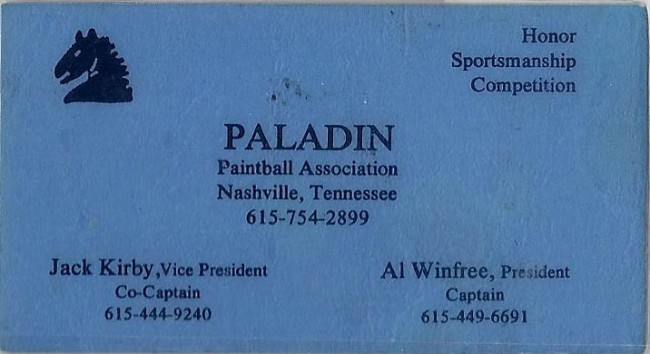 Chuck Link's Paladin Business Card