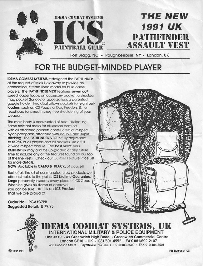 Idema ad flyer on the Pathfinder vest
