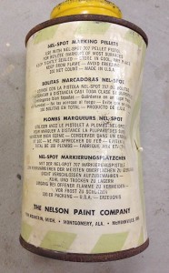 back of yellow paint