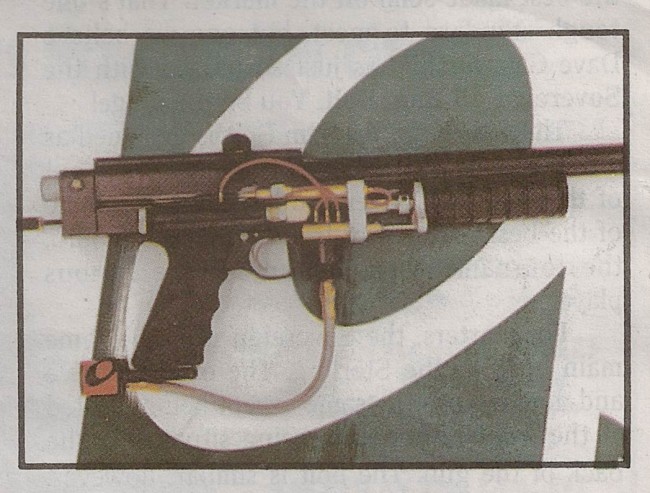 Crop of super sniper, October 19th, 1996 from paintball news.