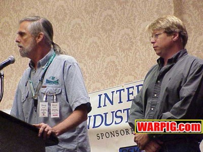 Doug Zander and Forest Hatcher at IAO 2001, photo courtesy Bill and Dawn Mills of Warpig.