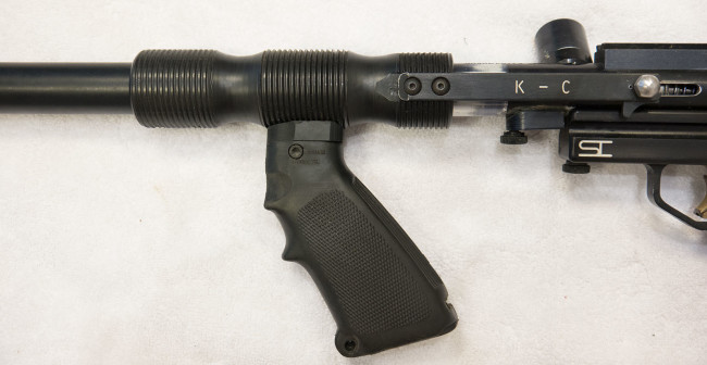 Left side pump handle on David Kermode's Bushmaster