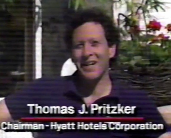 Thomas J. Pritzker on Hyatt Hotel Corporations' paintball excursions.