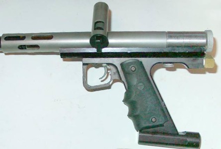 Left side view of a 45 Elite frame on a Airgun Designs Minimag.
