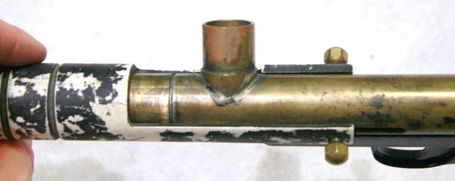 Top view of feed on Bore Drop brass nelson.