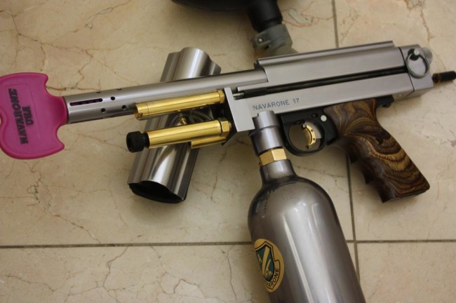 Left side of Navarone 17 with barrel plug.