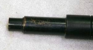 Side view of the stepped barrel in the Tag breech drop nelson.