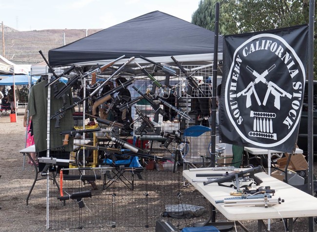 Front zoomed out view of the paintball history display.