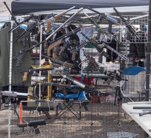 Numbered display of markers at the Charity Event.