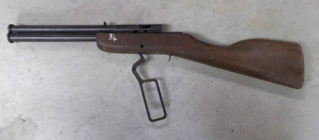 PSI Nelson based Lever Action Rifle, breech open.