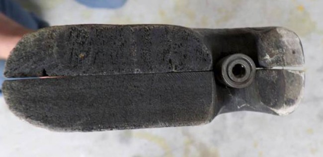 Back end fill port on the PSI M-16 rifle.