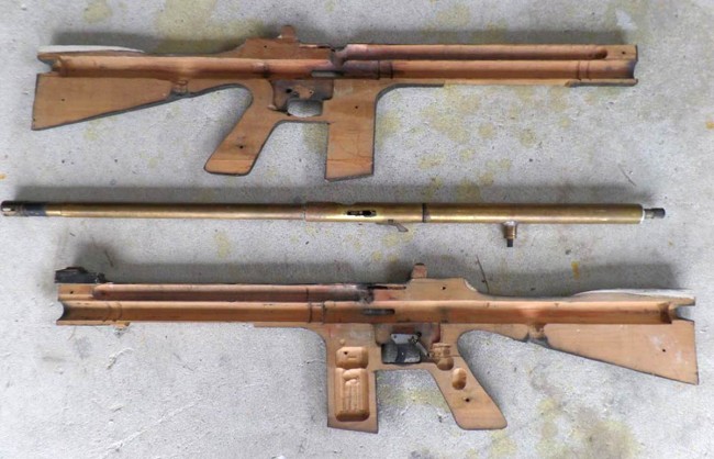 PSI M-16 Rifle broken down to expose the nelson based internals.