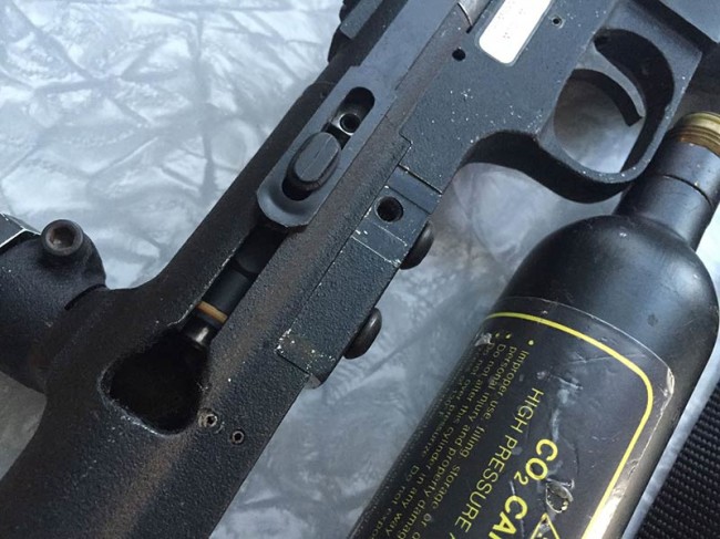 Direct feed breech view of converted 68 Special.