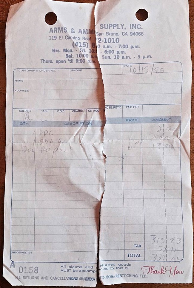 Smg-60 6642 receipt.