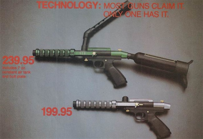 Middle portion of the Rebline ad showing two of Buzick's CAS pumps.