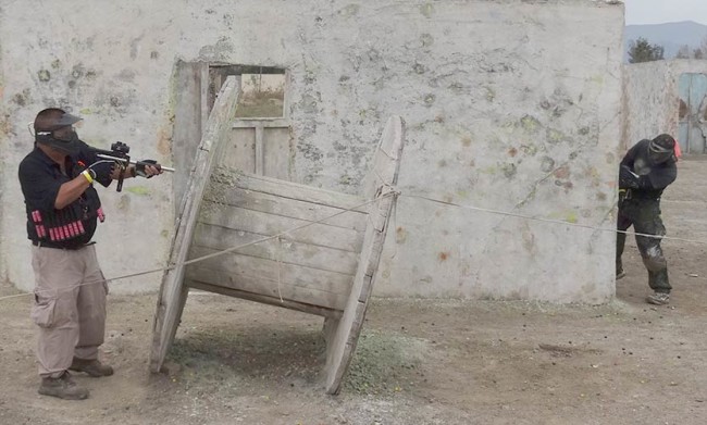 Jack shooting a stock class Buzzard at Jungle Island, January 2015.