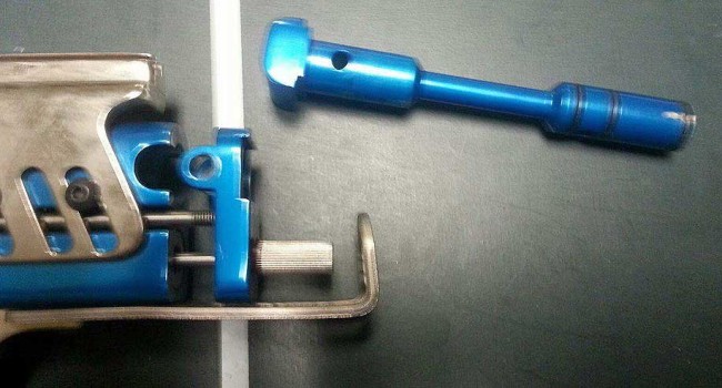 Bolt removed from back block.