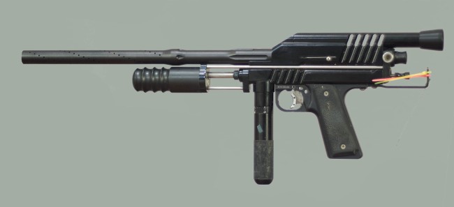 Left side of the Paintball Max 2K Sniper.