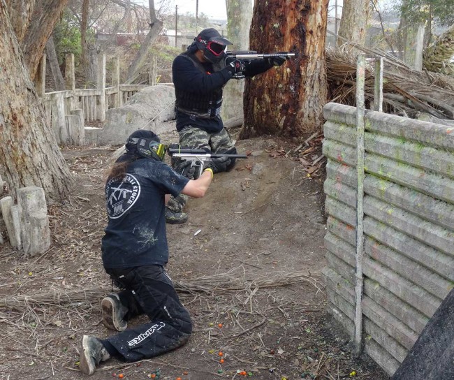 Daniel and Sonny taking aim on the Amazon course.