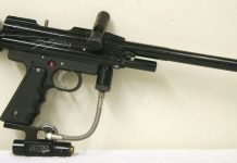 ACI Sonic Griffen, which was advertised in APG around 2000. The ACI/PGI Bottomline regulator is actual used on this paintgun.