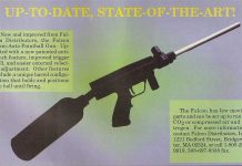 New products write up on the Falcon, scanned from the February 1995 issue of Paintball Sports International.