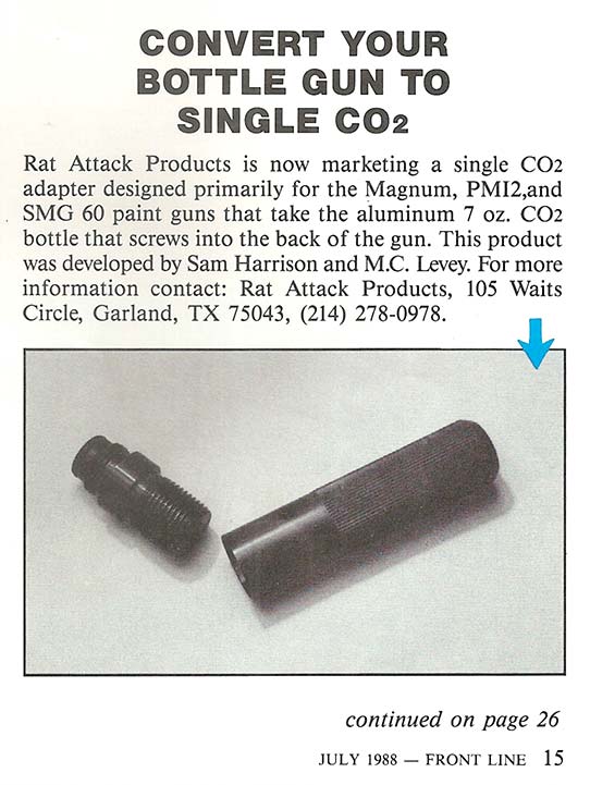 New product write up from 7-87 Front Line Magazine on the Rat Attack.