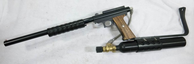 Right side shot of long barrel 1988 Carter Comp Gun.