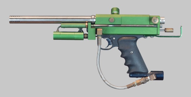 Left side of early Russell Breeden Doom Troopers "Green Machine" Minicocker. c.1992-94.