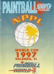 Cover of the 1997 NPPL World Cup Program, published by Paintball Sports International.