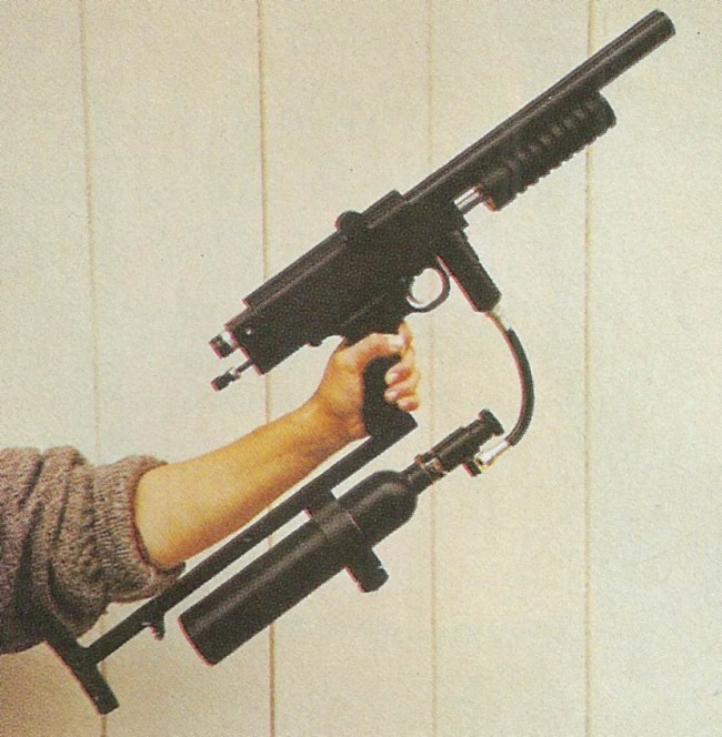 Crop from April 1990 issue of Paintball Sport International showing the new Sniper 2.