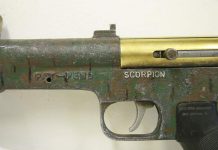 Close up of left side of the Pursuit Supplies International Scorpion.