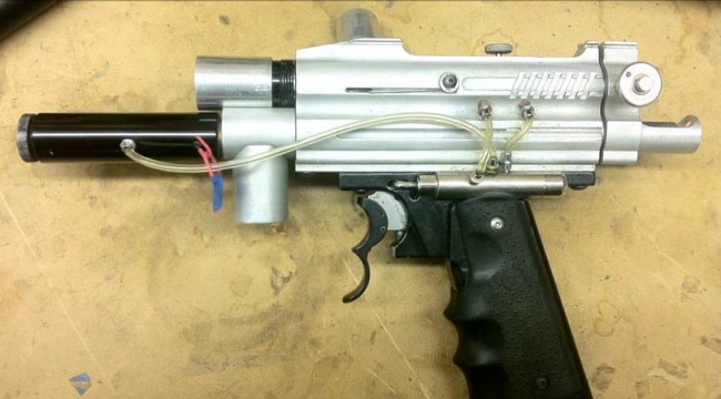 A Bad Boyz Toyz Sovereign with an autococker to Sovereign thread adapter.