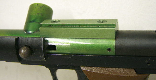 Left side view of sight rail on Line SI Skirmish.