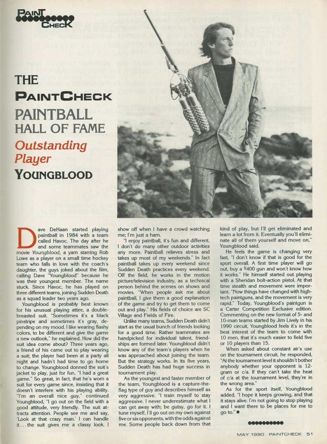 Paintcheck May 1990 Hall of Fame article on Dave Youngblood DeHaan.