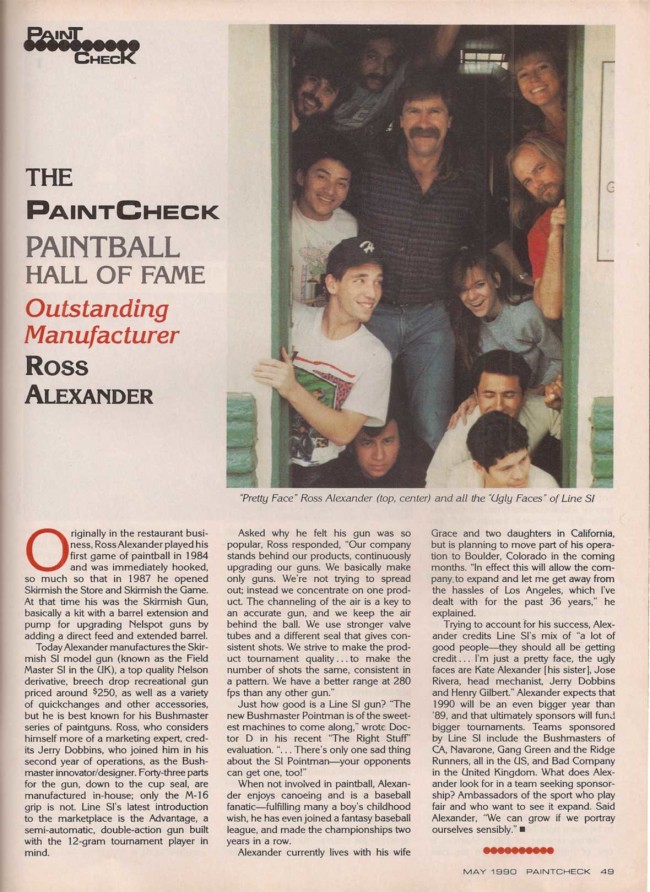 Ross Alexander, featured in the manufacturers Hall of Fames in the May 1990 issue of Paintcheck.
